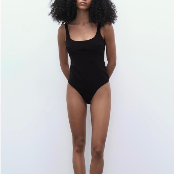 Zara Tops - ZARA Swoop Neck Body Suit